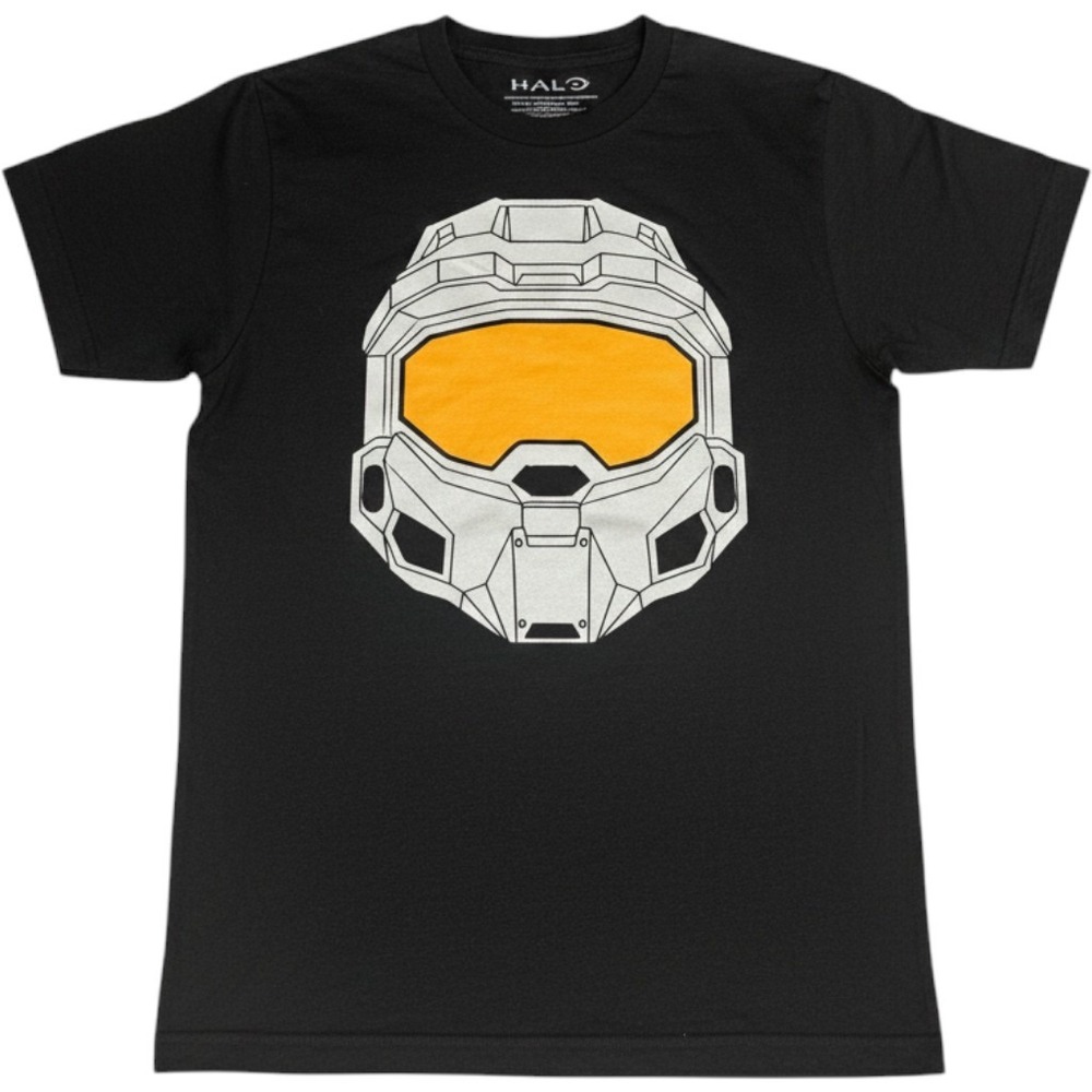 Halo Master Chief Helmet Graphic T-Shirt Mens Small Black Cotton Xbox 2020 343
